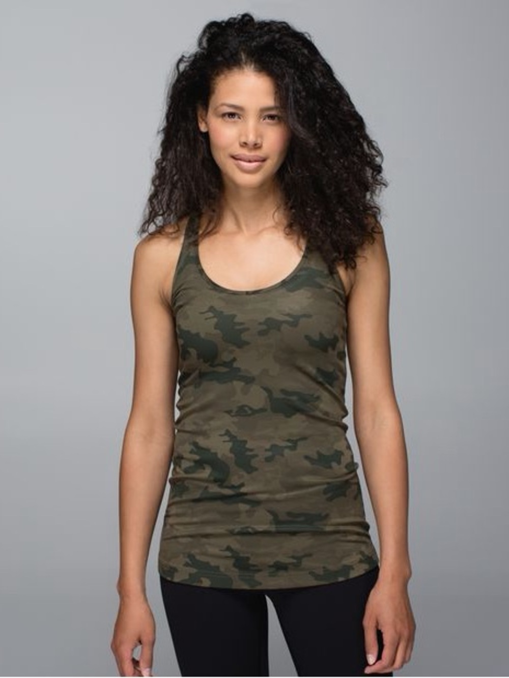 Lululemon Green Camo Racerback Athletic Tank Top Estimated M